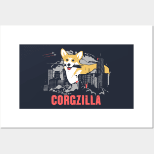 Corgzilla Posters and Art